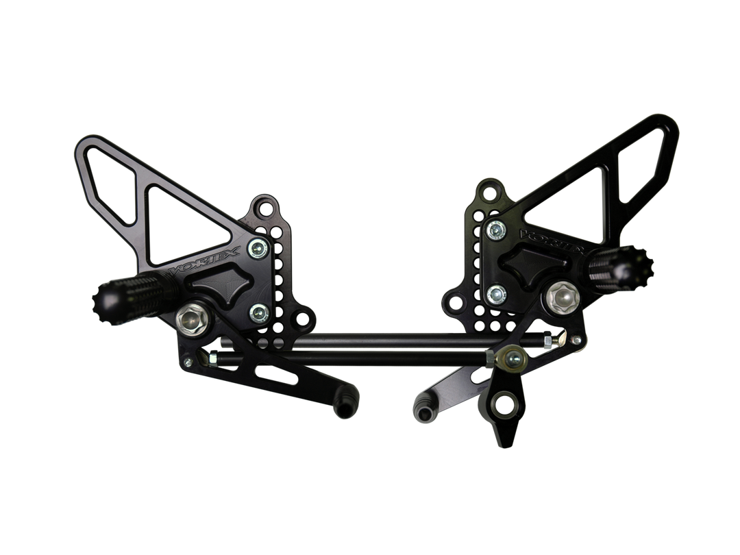Vortex 07-08 Ducati 1098,08-09 1098R,07-09 1098S,09-11 1198 Adjustable Rearsets — Black (RS198K)