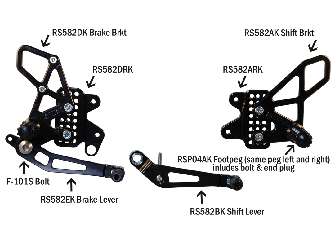Vortex Rearsets Replacement Foot Peg with End Plug — Black (RSP04AK)