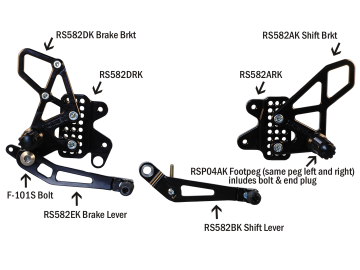 Vortex Rearsets Replacement Foot Peg with End Plug — Black (RSP04AK)