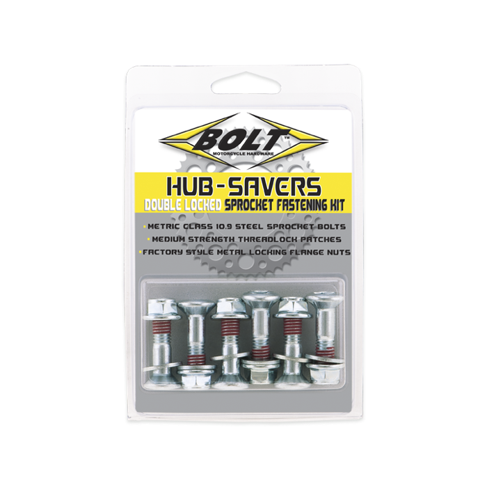 Bolt Hub-Savers Sprocket Bolt Kit, Silver (6-Pack)