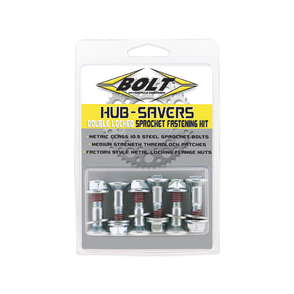 Bolt Hub-Savers Sprocket Bolt Kit, Silver (6-Pack)