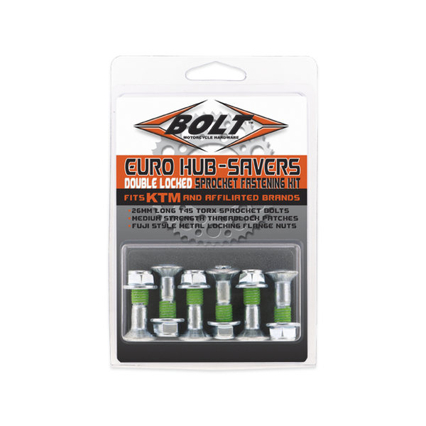 Bolt Euro Hub-Savers Sprocket Bolt Kit for KTM / Husqvarna / GasGas (6-Pack)