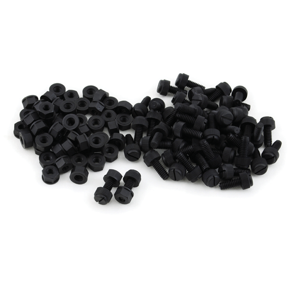 Bolt Nylon License Plate Fasteners, Bulk Pack (50 Sets)