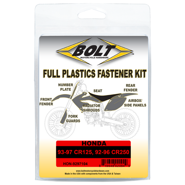 Bolt Body Work Fastener Kit - Honda CR125 / CR250 (1992-1997)