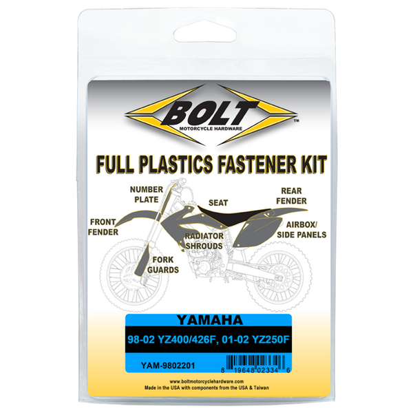 Bolt Body Work Fastener Kit - Yamaha YZ400F / YZ426F / YZ250F / WR400F / WR426F / WR250F (1998-2002)