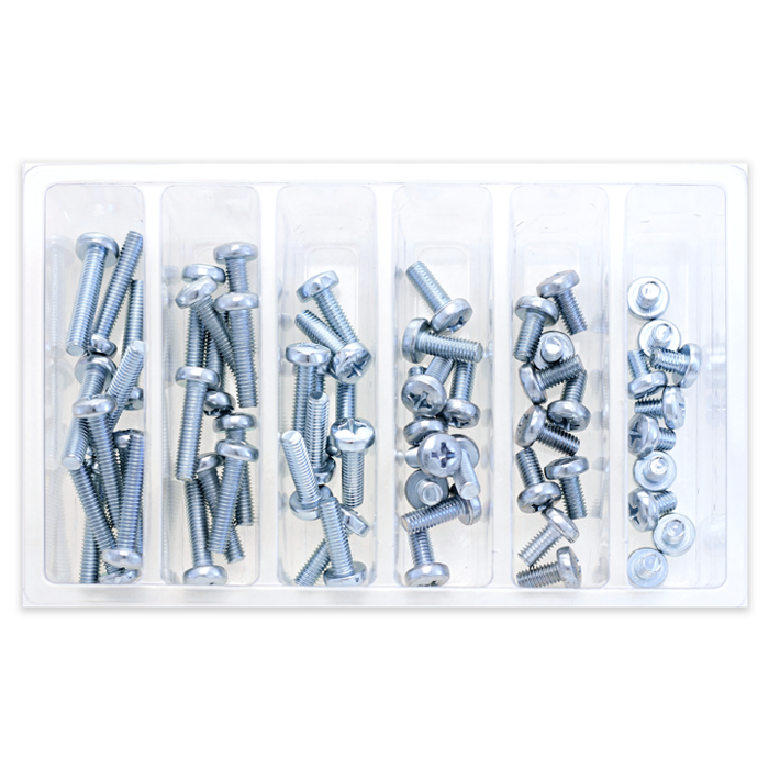 Bolt M6 JIS Pan Head Screw Service Assortment (120 Pieces)
