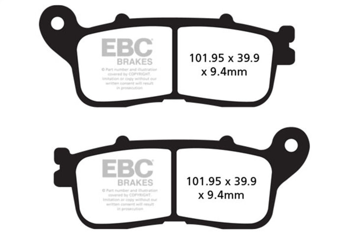 EBC 10-14 Honda VFR 1200 FD Automatic Transmission Model Rear Left Sintered R/HH Brake Pads — FA636HH