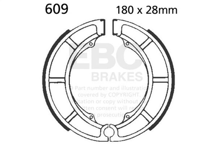EBC 73-77 Suzuki GT 250 Hustler Rear Brake Shoe — 609