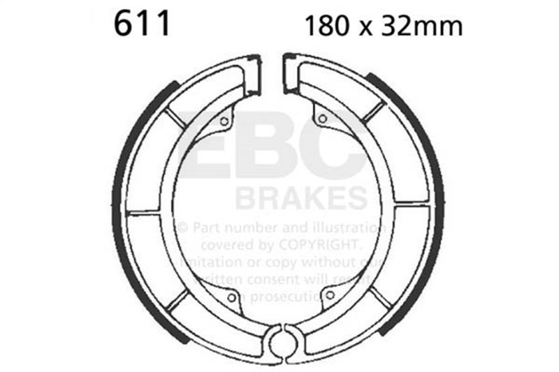 EBC 1982 Suzuki GS 550 LZ Rear Brake Shoe — 611