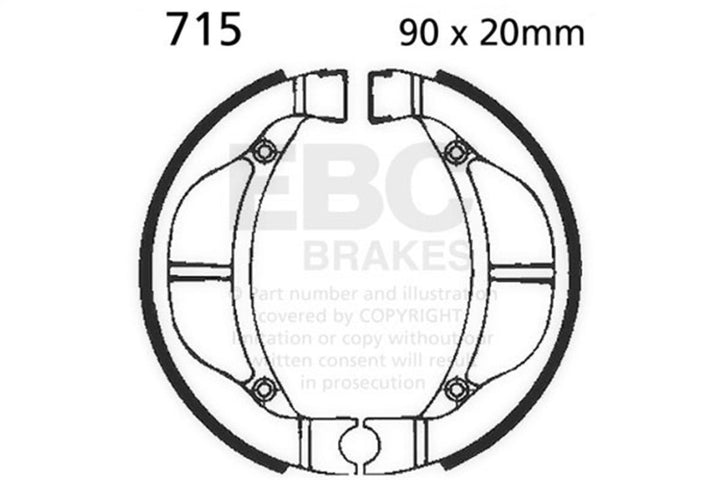 EBC 715 brake shoes — mfr catalog image