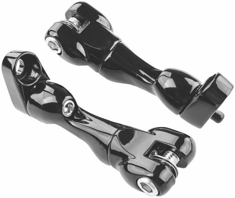Kuryakyn Adjustable Passenger Peg Mounts for Harley-Davidson Touring and Indian Models Gloss Black