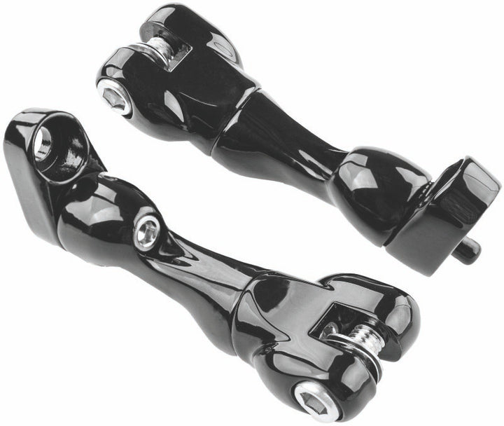 Kuryakyn Adjustable Passenger Peg Mounts for Harley-Davidson Touring and Indian Models Gloss Black