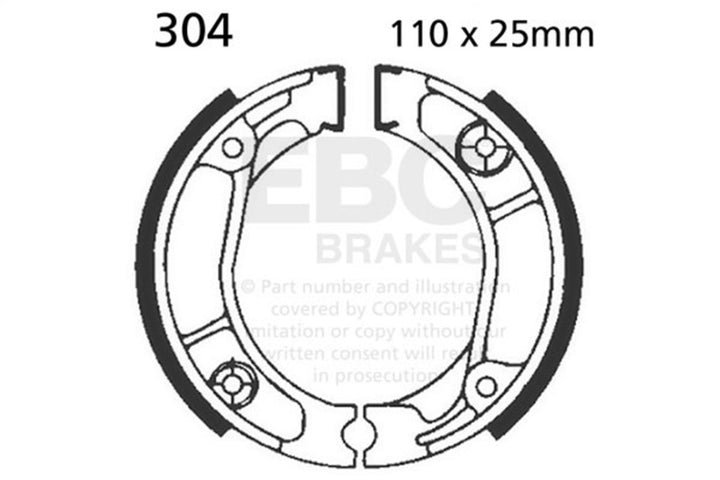 EBC 304 brake shoes — mfr catalog image