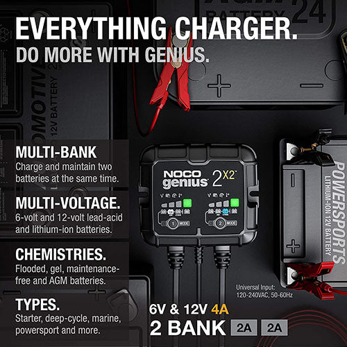 NOCO GENIUS2X2 2-Bank 4A Battery Charger