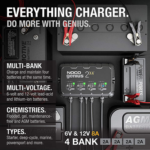 NOCO GENIUS2X4 4-Bank 8A Battery Charger