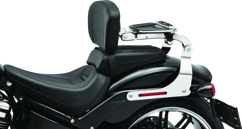 Kuryakyn Fixed Mounts Multi-Purpose Driver &amp; Passenger Backrest 18-Up Softail Black (7081)
