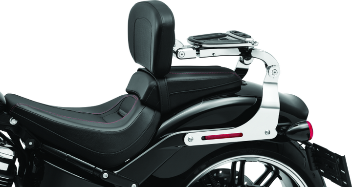 Kuryakyn Fixed Mounts Multi-Purpose Driver &amp; Passenger Backrest 18-Up Softail Black (7081)