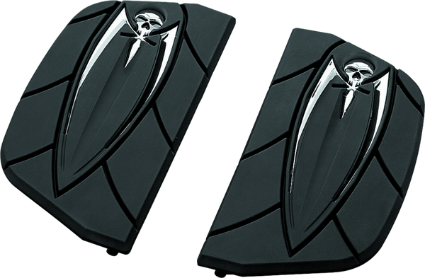 Kuryakyn Zombie Passenger Board Covers With Traditional D-Shaped Passenger Kit Black