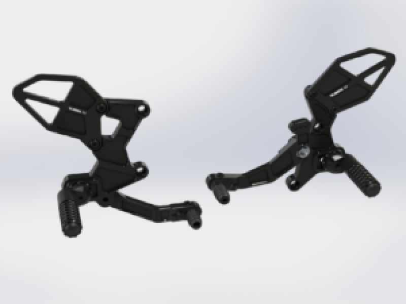 Vortex 18-24 Kawasaki EX400 Ninja 400 R Rear Set — Black (RS433K)