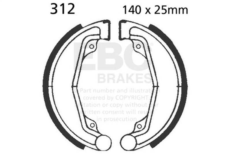 EBC 312 brake shoes — mfr catalog image