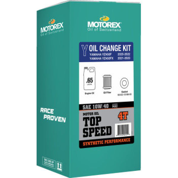 Motorex Top Speed Oil Change Kit 10W-40 - Yamaha YZ450F (2020-2022) / YZ450FX (2021-2023)