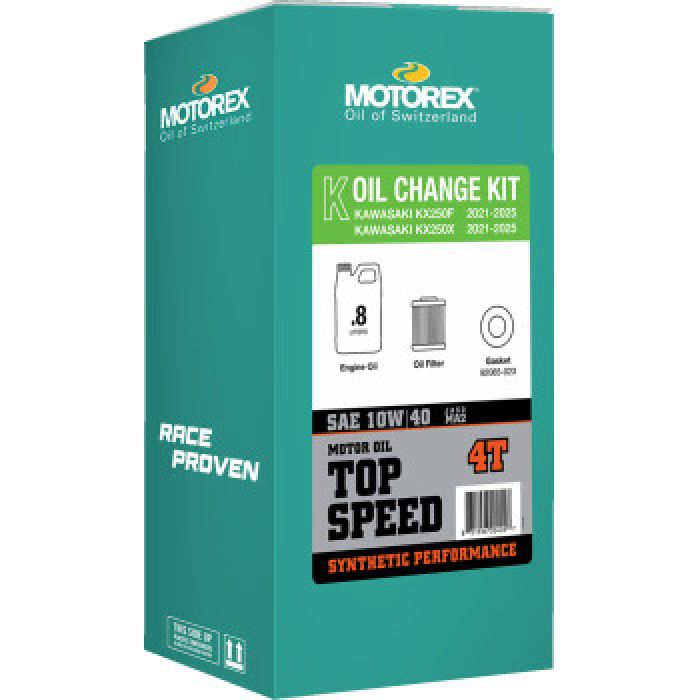Motorex Top Speed Oil Change Kit 10W-40 - Kawasaki KX250F / KX250X