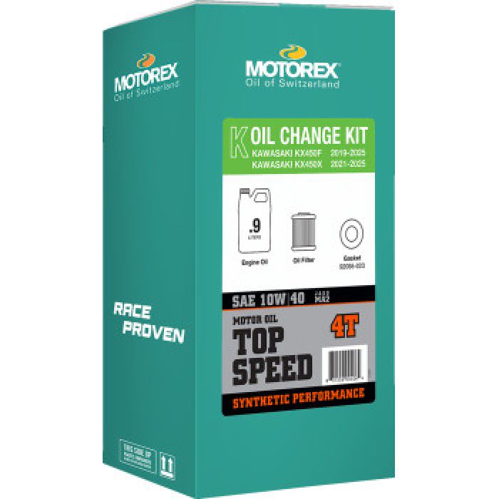 Motorex Top Speed Oil Change Kit 10W-40 - Kawasaki KX450 / KX450X