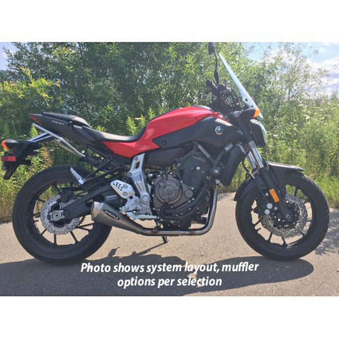 Hindle Evo Megaphone Yamaha FZ07 2015-17, Yamaha MT07 2018-20, Yamaha XSR700 2018-20 Stainless Steel