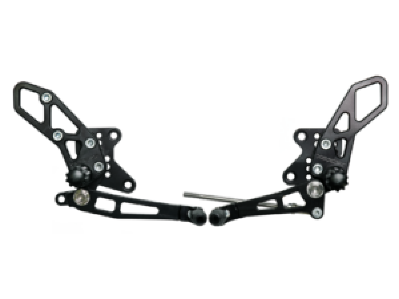 Vortex 08-13 Kawasaki EX250 Ninja,13-17 EX300 Ninja Adjustable Rearsets — Black (RS424K)