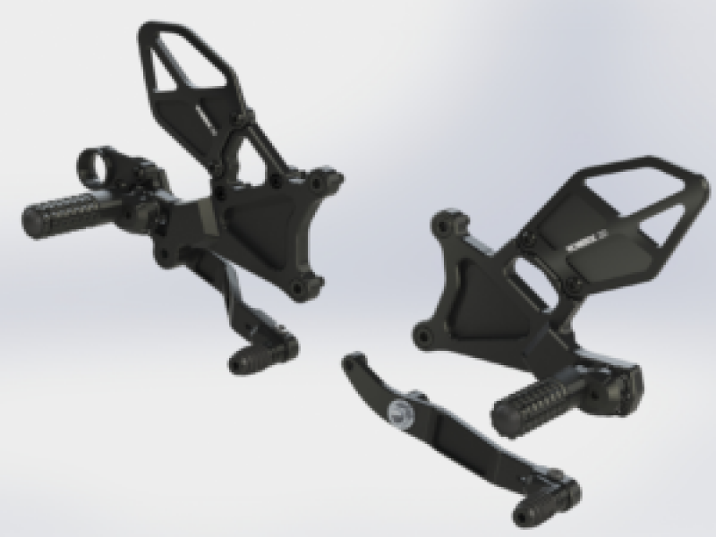 Vortex 06-23 Yamaha YZF-R6 Rear Set — Black (RS634K)