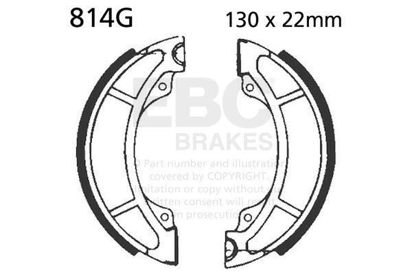 EBC 1984 KTM MX 125 Front Grooved Brake Shoes (130 x 22mm) - 814G
