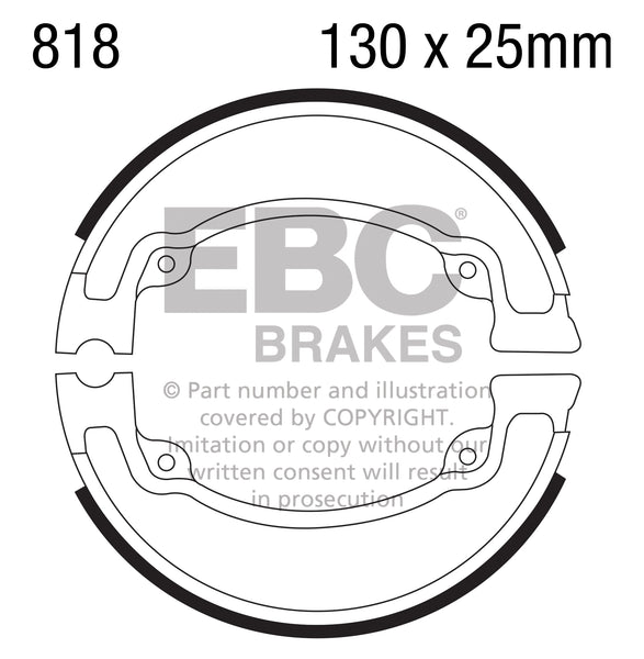 EBC 02-10 KYMCO People 50 2T Rear Brake Shoe — 818