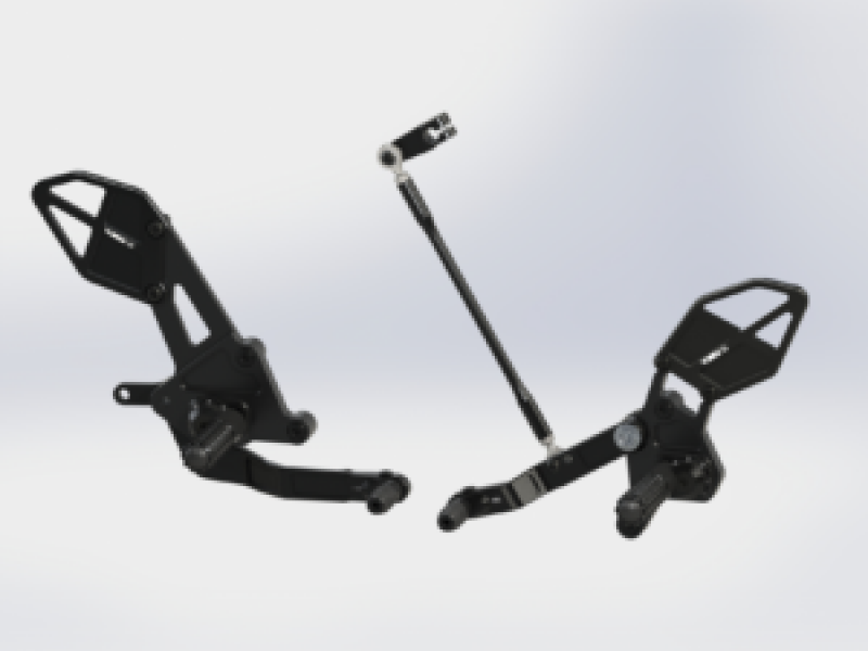 Vortex 15-17 Yamaha FZ-07,18-24 Yamaha MT-07 Rear Set — Black (RS651K)
