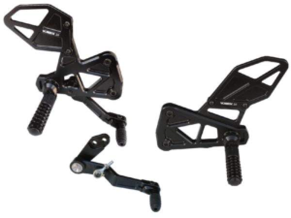 Vortex 23-26 Suzuki GSX-8S,24-26 GSX-8R Standard-Shift Adjustable Rearsets — Black (RS593K)