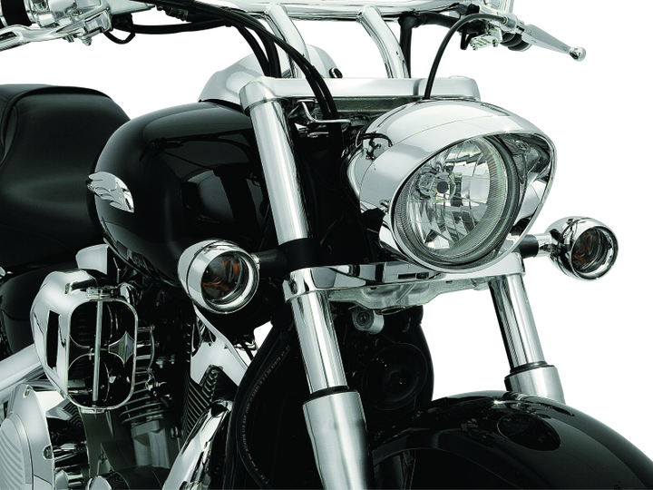 Kuryakyn Deep Dish Bezels With Smoke Lenses Red Light