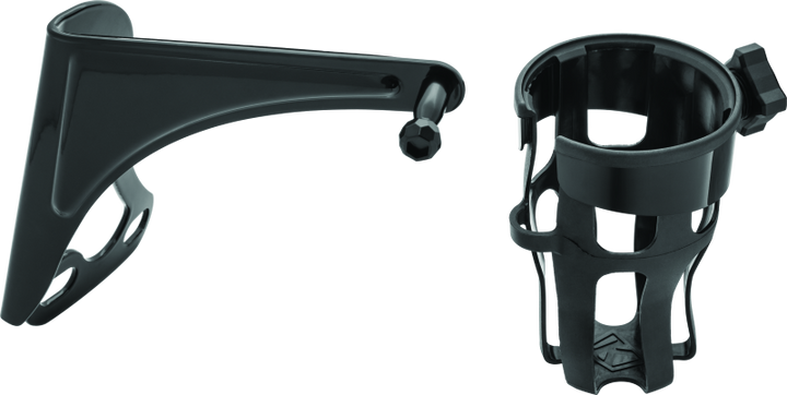 Kuryakyn Reflex Drink Holder Right Side HD Touring Passenger Mount 96-13 Gloss Black