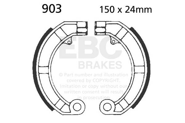 EBC 05-06 Vespa PX 150 All Models Rear Brake Shoe — 903