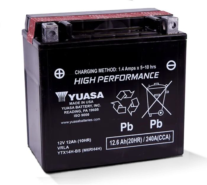 Yuasa YTX14H-BS — High-Performance MF AGM Battery