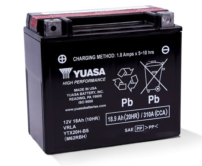 Yuasa YTX20H-BS — High-Performance MF AGM Battery