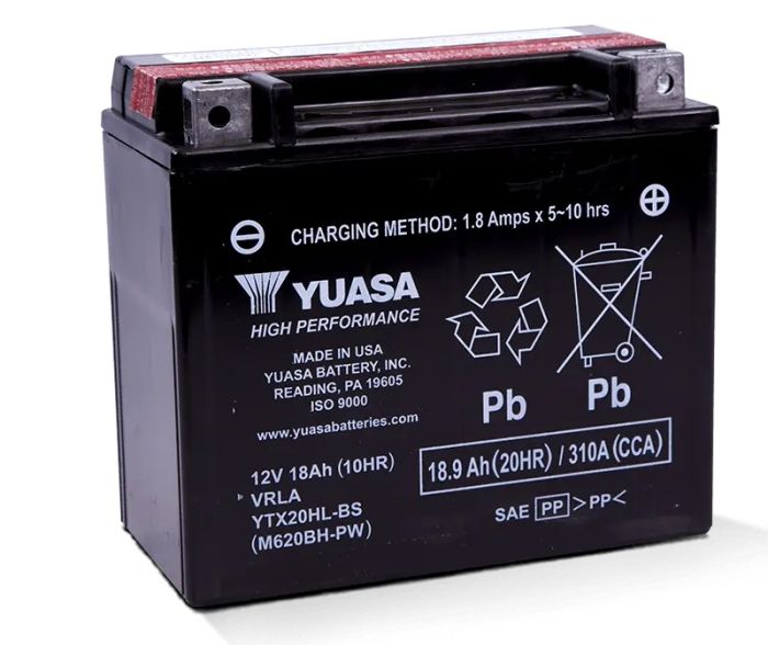 Yuasa YTX20HL-BS-PW — High-Performance MF AGM (Powersport)