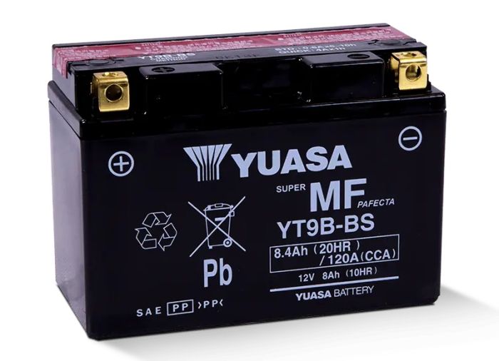 Yuasa YT9B-BS — Maintenance-Free 12V AGM Battery