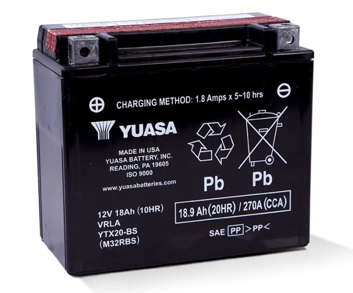 Yuasa YTX20-BS — Maintenance-Free 12V AGM Battery