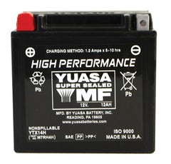 Yuasa YTX14H Factory Activated AGM Battery
