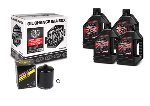 Maxima Twin Cam V-Twin Quick Change Kit, Synthetic (Black Filter)