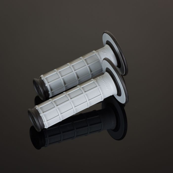 Renthal DL Full Waffle MX Grips — Black/Grey