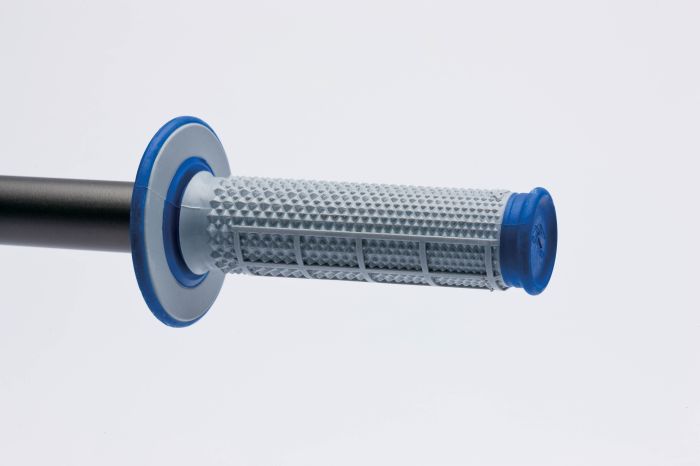 Renthal TPR Diamond/Waffle MX Grips — Blue/Grey
