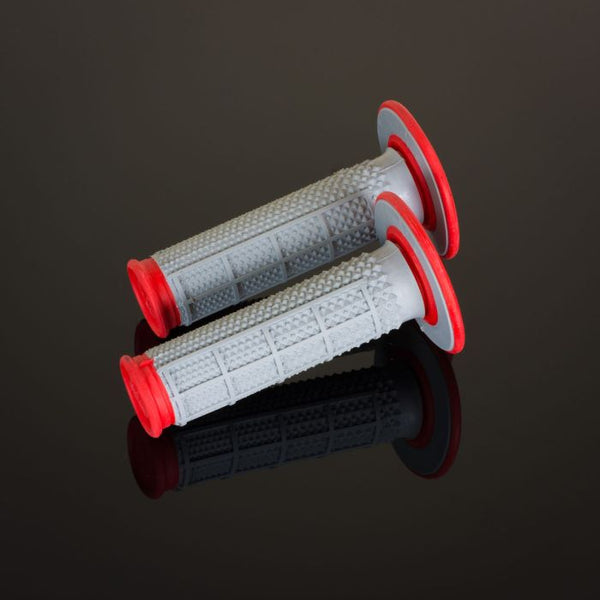 Renthal MX Grips DL TPR Diamond / Waffle Red / Grey