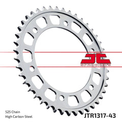 JT Sprockets 525 Steel Rear Sprocket, 43T (JTR1317.43)