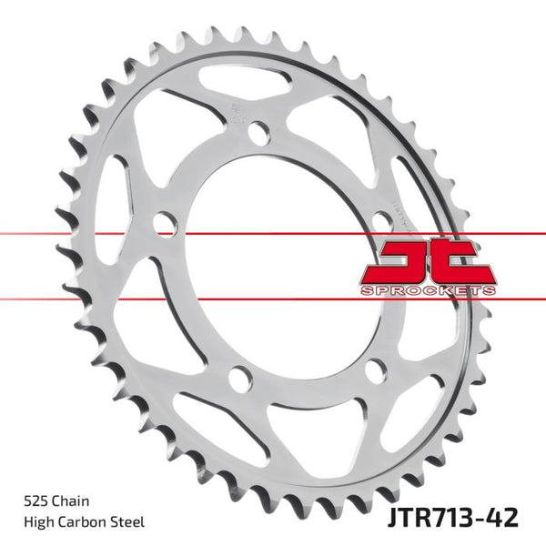 JT Sprockets 525 Steel Rear Sprocket, 42T (JTR713.42)