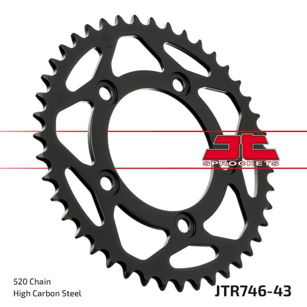 JT Sprockets 520 Steel Rear Sprocket, 43T (JTR746.43)